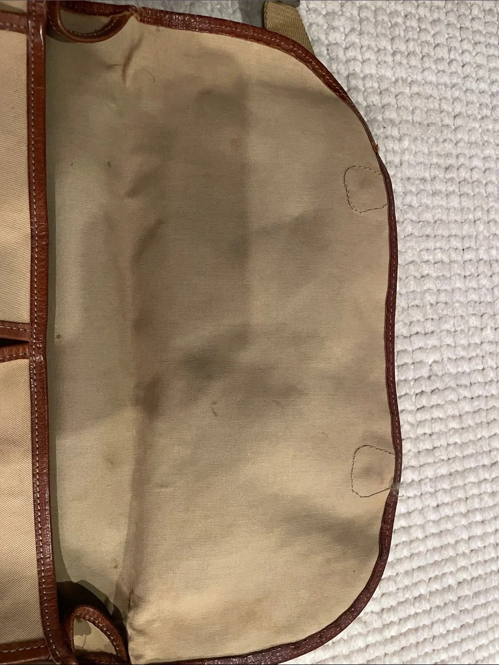 Vintage Banana Republic Brown Leather and Canvas Messenger Bag -